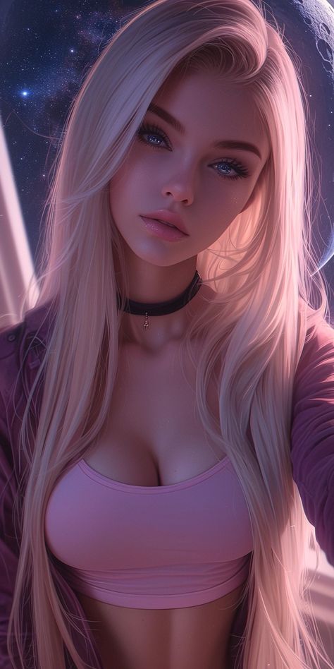 Created with Midjourney Ai #Character #Fantasy #Anime #cartoon #cyberpunk #sci-fi Modele Fitness, Female Art Painting, Long Blonde, Beautiful Dark Art, Digital Art Girl, Character Portraits, Cute Anime Character, Line Drawing, Female Art