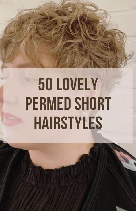 50 Permed Short Hairstyles for All Seasons Permed Short Hairstyles, Short Permed Hair Before And After, Spiral Perm Short Hair, Curly Permed Hair, Hairstyles Mullet, Short Perm, Short Layered Curly Hair, Korean Mullet, Short Permed Hair