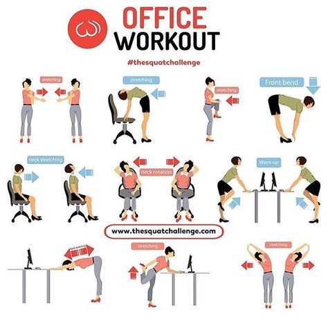 office workout/stretch Desk Job Workouts, Desk Workouts For Women, Desk Exercises At Work, Office Stretches, Desk Stretches, Exercise At Your Desk, Desk Yoga, Yoga Chair, Office Workout