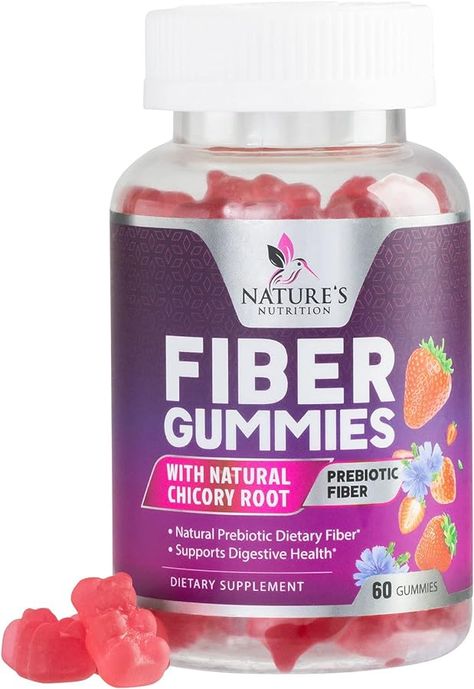 Plant Based Fiber, Fiber Gummies, Daily Fiber Intake, Chicory Root, Fiber Supplements, Soluble Fiber, Strawberry Fruit, Dietary Fiber, Digestive Health