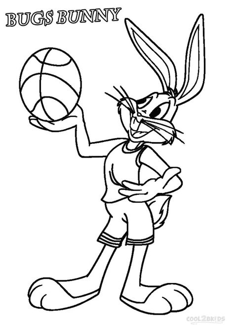 Printable Bugs Bunny Coloring Pages For Kids | Cool2bKids Bugs Bunny Coloring Pages, Space Jam Coloring Pages, City Planet, Basketball Coloring Pages, Loonatics Unleashed, Minion Coloring Pages, Spongebob Coloring, Bunny Coloring, Sports Coloring Pages