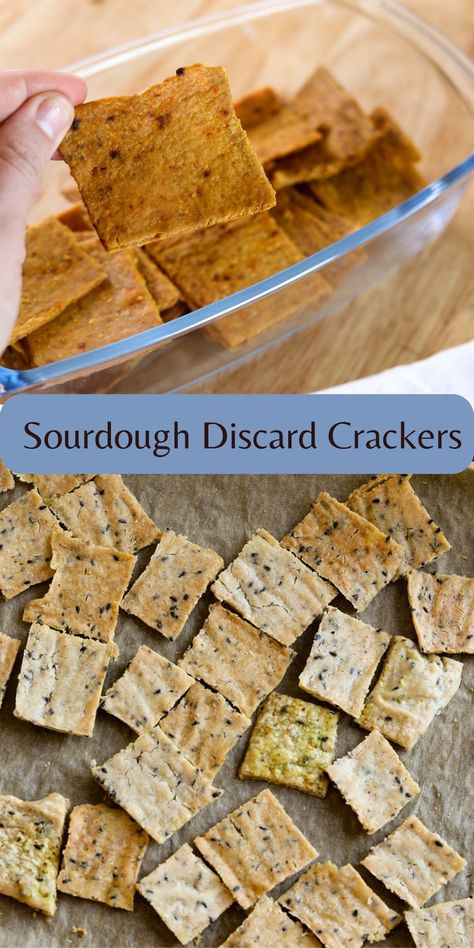 Using Sourdough Discard, Sourdough Discard Crackers, Discard Crackers, Sourdough Crackers, Nutritional Yeast Recipes, Plant Based Snacks, Vegan Cheddar, Sourdough Discard, Vegetarian Snacks