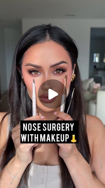 Christen Dominique on Instagram: "Nose Surgery Makeup👃🔪

Makeup Used
Brow Frame in Neutral Brown @dominiquecosmetics 
Wide Awake Concealer in Almond milk
Powder foundation @sheglam_official 
Powder bronzer  @hourglasscosmetics 

#nosecontour #contour #nosejob #nosesurgery #makeup #makeuptutorial" Contouring For Big Nose, Broken Nose Makeup, Big Nose Makeup, Make Nose Smaller, Surgery Makeup, Christen Dominique, Broken Nose, Nose Makeup, Anti Aging Makeup