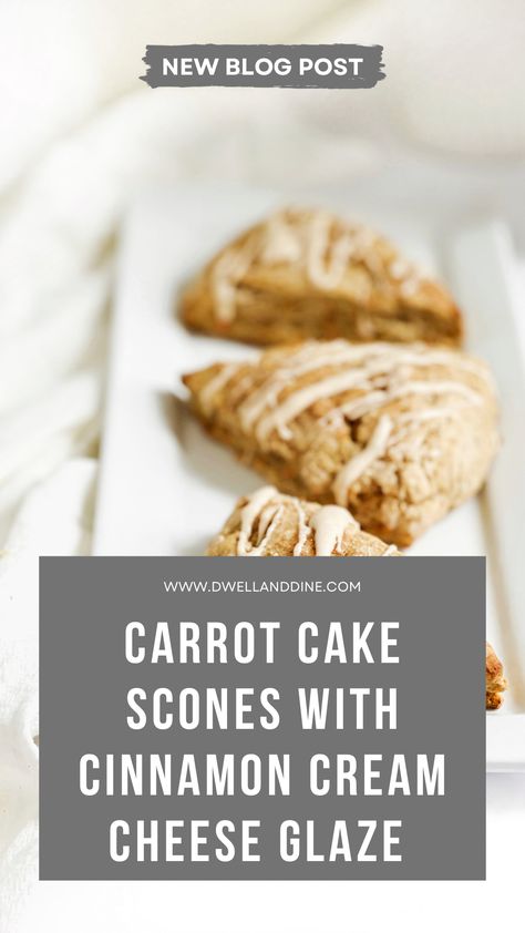 Carrot Cake Scones are the perfect treat for Easter Brunch! Carrot Cake Scones, Carrot Cake Sandwich Cookies, Butter Carrots, Cinnamon Cream Cheese, Cheese Powder, Carrot Cake Cupcakes, Challenge Ideas, Cream Cheese Glaze, Brunch Recipe