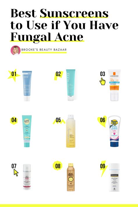 Acne Safe Sunscreen, Fungal Acne Safe Makeup, Best Sunscreen For Acne Prone Skin, Fungal Acne Skin Care Routine, Papules Acne, Sunscreen For Acne Prone Skin, Remedies For Back Acne, Best Drugstore Sunscreen, Summer Acne