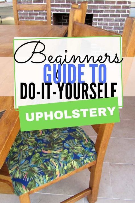 How To Reholposter A Chair, How To Reupholster A Chair Seat, How To Reupholster A Chair, Reupholster Chair Cushion, Reupholster Chair Diy, Reupholster Dining Room Chairs, Upholstered Chairs Diy, Chair Reupholstery, Recovering Chairs