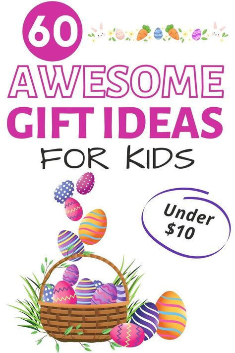 These Easter gifts for kids won't break the bank! This list is totally KID APPROVED! All the best Easter gifts for kids under $10. Made with love by kids! Easter gift ideas for school. Use money to hide in the egg. Find ideas to DIY basket. Presents for Easter gifts for kids. Find plenty of ideas for Easter gifts for kids. Most are non chocolate or non toy ideas. Cute ideas to keep you hopping at school classroom. Kids Easter Gift Ideas, Inexpensive Easter Gifts, Easter Gift Ideas, Cousin Gifts, Toy Ideas, Easter Gifts For Kids, Diy Basket, Cheap Gifts, Kids Easter