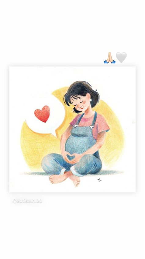 Pregnancy Illustration, Mother Daughter Art, Pregnancy Art, Mother Art, Baby Drawing, Mom Art, Family Illustration, Cute Love Cartoons, Mom To Be