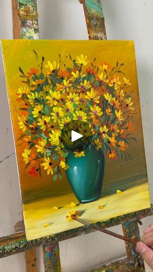 Step by step Flower Painting for Beginners / EASY Flower Painting For Beginners | Step by step Flower Painting for Beginners / EASY Flower Painting For Beginners | By Painting SkillsFacebook How To Paint Flowers Acrylic Easy, Step By Step Flower Painting, Flower Painting For Beginners, Pots With Flowers, Painting For Beginners Easy, Painting Pots, Acrylic Flower Painting, Painting Flowers Tutorial, Easy Flower Painting