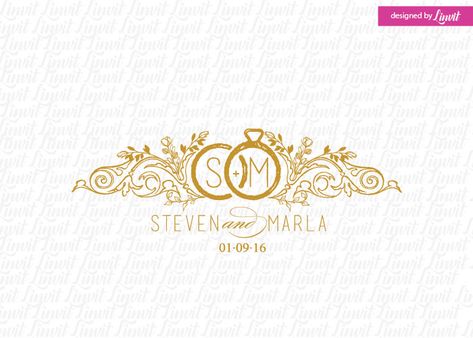 luxury wedding monogram-wedding logo-wedding crest-custom wedding monogram-signo-monograma-monograma de la boda-signo de la boda- by Linvit on Etsy Custom Wedding Monogram, Wedding Logo Monogram, Photo Backdrop Wedding, Wedding Logo Design, Wedding Crest, Wedding Logo, Wedding Monogram, Logo Vintage, Vintage Monogram