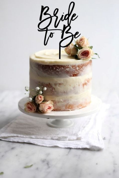 Bridal Shower Cake Ideas Elegant, Bridal Shower Cake Ideas, Bridal Shower Cakes Rustic, Bride To Be Cake Topper, Wedding Shower Cake, Bride To Be Cake, Script Cake Topper, Bride Cake Topper, Wedding Shower Cakes