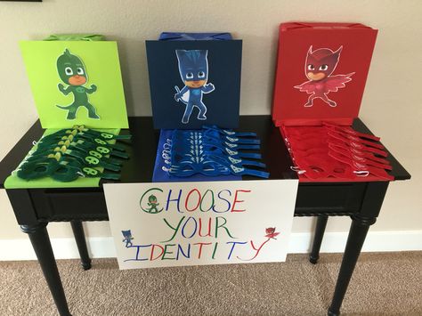 Pj Mask First Birthday, Pj Masks Birthday Party Ideas Decoration, Pjmasks Birthday Party Ideas Boy, Birthday Games Kids, Pj Mask Birthday Party, Pj Masks Birthday Party Ideas, Pj Mask Birthday, Pj Masks Birthday Party Boys, Pj Masks Birthday Cake