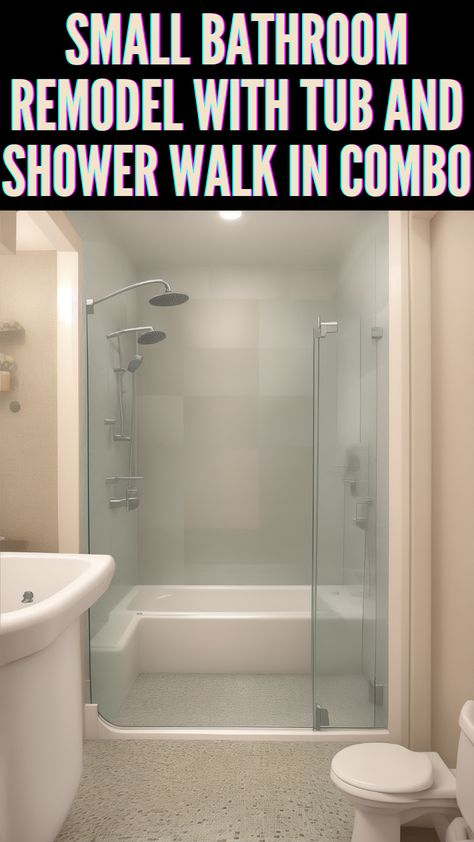 Small Bathroom Remodel: Transforming with a Tub and Shower Walk-In Combo 🛁🚿 Walk In Tub Shower Combo Small Spaces, Walk In Shower Tub Combo, Walk In Tub Shower Combo, Shower And Tub Combo Walk In, Walk In Bathtub Shower Combo, Small Bathroom Remodels, Walk In Tub Shower, Tiny Bathroom Makeover, Small Bathroom With Tub