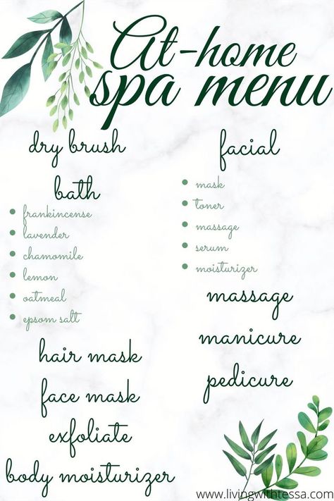 Here is my plan for the ultimate at-home spa day. With DIY ideas and a checklist for a completely pampering routine, you are set for the most relaxing day ever. Pamper Date Night, At Home Spa Night Ideas, Spa At Home Ideas Girls Night, Spa Day At Home For Husband, Spa Day Party For Women, Spa Date Night At Home, Spa Date Night, Diy Spa Night, Spa Night Ideas