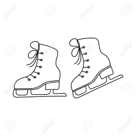 Ice Skater Drawing, Skating Drawing, Ice Skate Drawing, Line Illustrations, Easy To Draw, Drawing Vector, Year Of Dates, Ice Skates, Simple Illustration