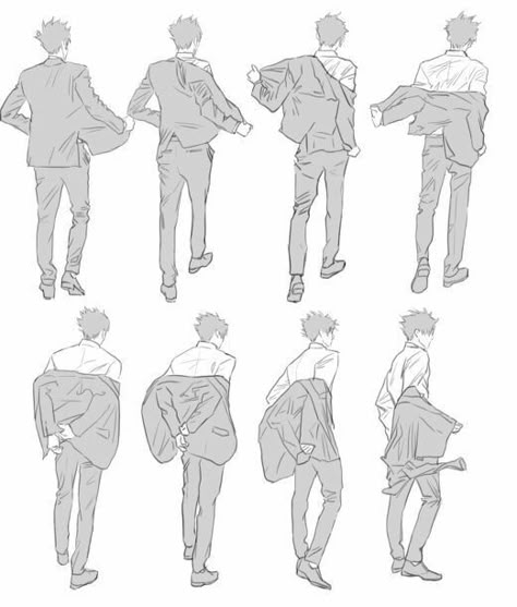 Suit Drawing, Clothes Drawing, Clothing Reference, Art Help, Poses References, Fashion Design Drawings, Drawing Clothes, Back View, Pose References