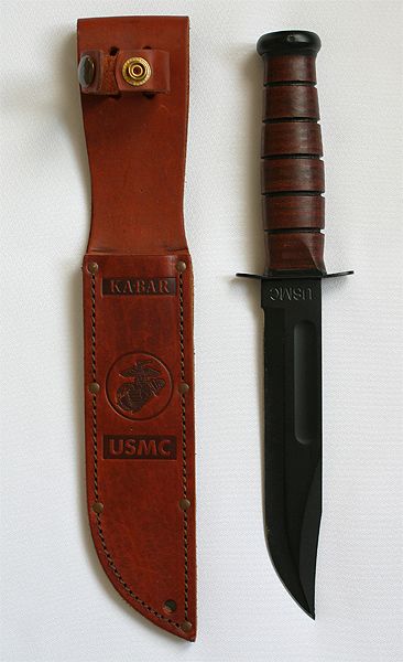 US Marine Corps Mark 2 combat knife, also known as the KA-BAR. Ka Bar, K Bar Knife, Usmc Ranks, Marine Corps Boot Camp, Ka Bar Knife, Bark River Knives, Kabar Knife, K Bar, Us Marine Corps