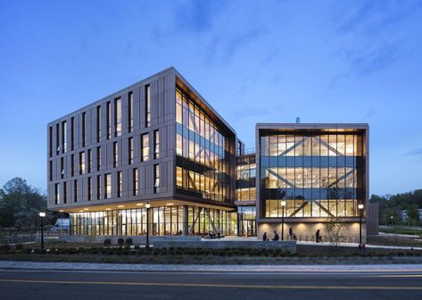 The American Institute of Architects has announced its 2020 COTE® Top Ten awards, which recognizes excellence in sustainable architecture and energy-efficient design. Amherst Massachusetts, University Of Massachusetts Amherst, Timber Architecture, Membrane Roof, University Architecture, Office Building Architecture, Timber Buildings, Design Building, Wood Architecture