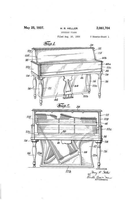 Patent US2081704 - Upright piano - Google Patents Piano Diagram, Piano Accordion, Patent Art Prints, Inspiration Tattoo, Upright Piano, Music Composition, Piano Teacher, Patent Art, Guitar Art