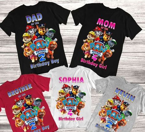 Paw Patrol Birthday Shirt Paw Patrol Birthday Family Shirt Paw Patrol Custom Birthday Tops Paw Patrol Levi Birthday, Cruise Shirts Funny, Birthday Tops, Lion King Birthday Party Ideas, Imprimibles Paw Patrol, Paw Birthday, Paw Patrol Birthday Shirt, Baby Shower Shirts, Boys First Birthday Party Ideas