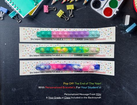 End Of Year Bracelets For Students, Message For Teacher, Gifts For Students, Favor Gifts, Birthday Goodie Bags, Kids Pop, Kids Graduation, End Of Year Activities, Gift For Students