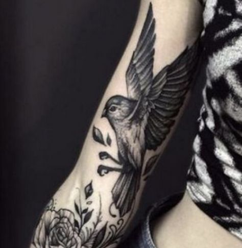 Mockingbird Tattoo, Trio Tattoos, Butterfly Sleeve Tattoo, Bird Tattoo Sleeves, Bird Tattoos For Women, Trio Matching, Floral Tattoo Sleeve, Leg Sleeve Tattoo, Tattoo Cover-up