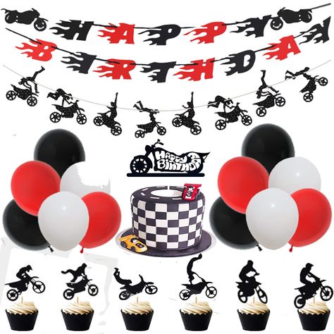 PRICES MAY VARY. Boy Riding Room Wall Decoration Motorcycle Birthday Decoration 20 Pieces Dirt Bike Birthday Decoration Dirtbike Themed Birthday Party, Birthday Party Man, Tools Birthday Party, Motorcycle Birthday Parties, Bike Birthday Parties, Dirt Bike Party, Bike Party, Motorcycle Birthday, Bike Birthday