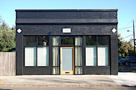 Old Store Fronts Small Towns, White Brick Retail Store Exterior, Brick Business Exterior, Painted Brick Store Fronts, Brick Storefront Design, Modern Store Exterior, Modern Store Fronts, Vintage Store Fronts, Storefront Ideas