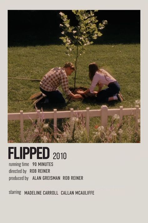 minimalist movie poster by @febraez Flipped Minimalist Poster, Romance Movies Poster, Rom Com Polaroid Poster, Comforting Movies To Watch, Romcom Movie Posters, Flipped Movie Poster, Movie Posters Romance, Flipped Poster, Flipped Film