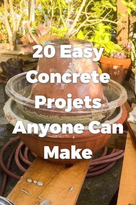 Diy Concrete Statue, Making Cement Pots, Concrete Crafts Diy Cement Planters, Quikrete Projects, Cement Garden Projects, Cement Art Concrete Projects, Concrete Pots Diy, Concrete Crafts Ideas, Concrete Crafts Diy