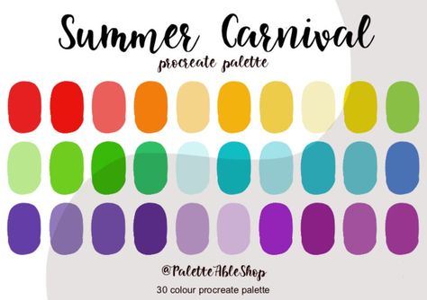 Carnival Color Palette, Color Palette Swatches, Palette Organizer, Vibe Vintage, Procreate Color Palette, Summer Carnival, Palette Design, Color Blind, Color Image