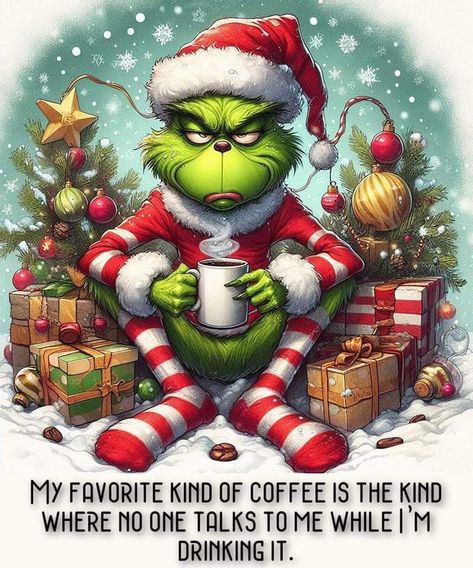 Walle Y Eva, Grinch Images, Coffee Lover Humor, Grinch Stuff, Grinch Quotes, Snowy Day, Holiday Humor, Grinch Christmas, The Grinch