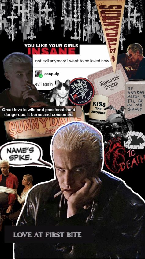 spikecore #spike #btvs #buffy #buffysummers #buffythevampireslayer #tv Buffy Spike Wallpaper, Spike Buffy Aesthetic, Btvs Aesthetic, Spike Btvs, Spike Buffy The Vampire Slayer, Buffy And Spike, Btvs Spike, Buffy The Vampire Slayer Funny, Buffy Spike