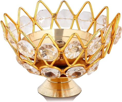 *Brass Crystal Diya Round Shape Kamal Deep Akhand Jyoti Oil Lamp for Home Temple Puja Decor Gifts* Size : 7 x 5 cm - 115 Rs Size : 9 x 6 cm - 180 Rs MOQ 10 pcs Ship Extra #Returngifts #kamaldeep #crystaldiyas #akhandjyotioillamp #poojaroomuse #pujadecor #homebasedpooja #brasscrystaldiyas #poojagifts #Navaratritambulam #golugifts #festivalgifts #diwaliorders #diwaligifts Puja Decor, Home Temple, Return Gift, Diwali Gifts, Oil Lamp, Oil Lamps, Round Shape, Decor Gifts, Temple