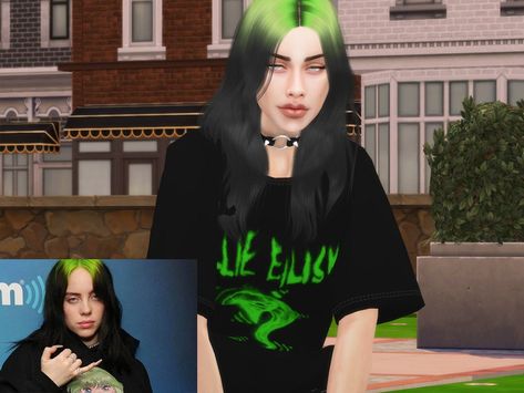 Billie Eilish - The Sims 4 Catalog Sims 4 Billie Eilish, Kevin Quinn, Billie Eilish Outfits, City Dog, Jungle Adventure, Sims Hair, Sims Community, Female Human, Ts4 Cc