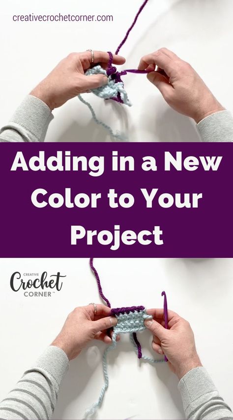 When working a crochet project, often the time comes to change to a new ball of yarn. Whether you are working all in one color and simply need more yarn or you’re adding in a new, fun color, the process of adding the new ball of yarn is the same. In this video, crochet enthusiast Mister Domestic demonstrates how to change to a new color in your crochet project. How To Attach New Yarn In Crochet, Crochet Adding New Yarn, Joining Yarn Crochet, Farmhouse Dishcloth, Mister Domestic, Knitting Circle, Joining Yarn, Arm Exercise, Crochet Classes