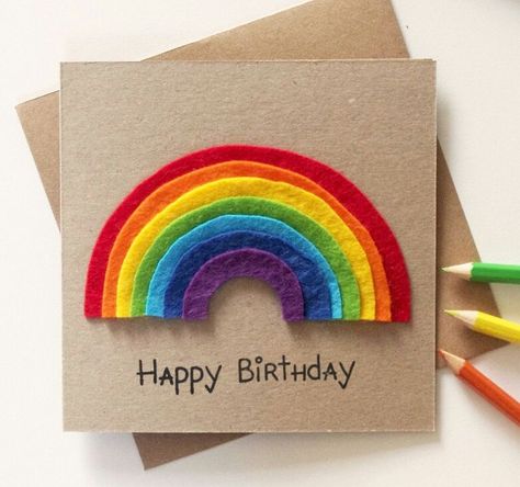 Rainbow Birthday Card, Smile Kids, Rainbow Cards, Rainbow Party Decorations, First Birthday Pictures, First Birthday Cards, Toddler Birthday Party, Birthday Cards For Boys