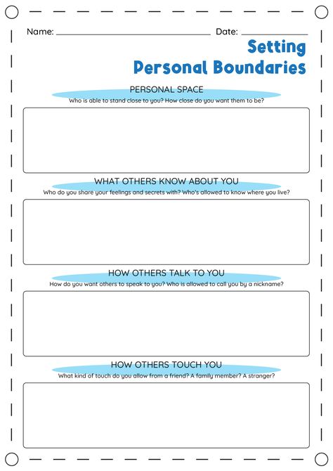 Boundaries Group Therapy Activities, Setting Personal Boundaries, Boundary Setting Worksheet, Boundaries Worksheet Mental Health, Coparenting Boundaries, Personal Boundaries Worksheet, Boundaries For Kids, Healthy Boundaries Worksheets, Setting Boundaries Worksheet