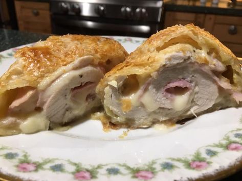 Chicken Cordon Bleu in Puff Pastry | Chicken Cordon Bleu Puff Pastry, Easy Chicken Cordon Bleu, Puff Pastry Chicken, English Mustard, Cordon Blue, Chicken Rolls, Chicken Cordon, Coconut Chicken, Puff Pastry Sheets