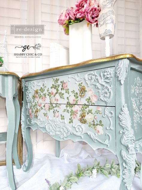 Sweet Cabbage, Redesign With Prima, Decoupage Furniture, Diy Furniture Renovation, Cabbage Roses, Furniture Renovation, Buddha Quotes, Room Decorating, Refurbished Furniture