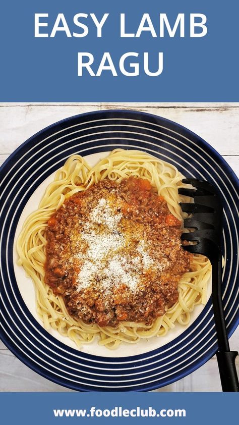 If you like bolognese sauce, then you are going to love this easy lamb ragu recipe. Tasty ground lamb in a tomato-based sauce, flavoured with red wine and garlic and served over your favourite pasta. This recipe is going to transport you straight to an Italian trattoria! #foodleclub #homemade #lambragu #pastasauce #easysuppers Ground Lamb Ragu, Lamb Ragu Recipe, Lamb Pasta, Lamb Ragu, Ragu Sauce, Ragu Recipe, Paleo Beef, Ground Lamb, Lentil Recipes