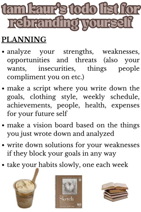 aesthetic, rebrand yourself, main character, reinvent yourself, get your life together, academic motivation, study inspo, romanticism, back to school advice, realistic, self help, self improvement, change your life, manifest dream life, ideal self, get out of a rut, glow up 2023, glow up for the summer, productive, productivity, discipline, habits, feminine urge, high school, lucky girl syndrome, tam kaur, organization How To Act Like The Main Character, Aesthetic Self Improvement, Reinvent Yourself Checklist, The Glow Up Plan 2023, How To Become The Main Character, Rebrand Yourself Aesthetic, Highly Feminine Women, Tam Kaur Affirmations, Realistic Glow Up