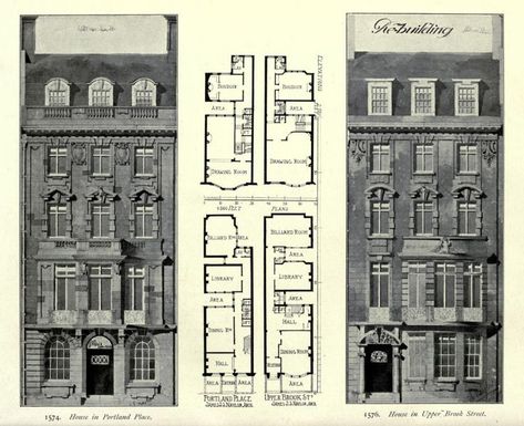 French Townhouse Floor Plan, Townhouse Floor Plans, Victorian House Plan, Victorian Apartment, Victorian House Plans, Architecture Mapping, Victorian Townhouse, London Townhouse, Vintage House Plans