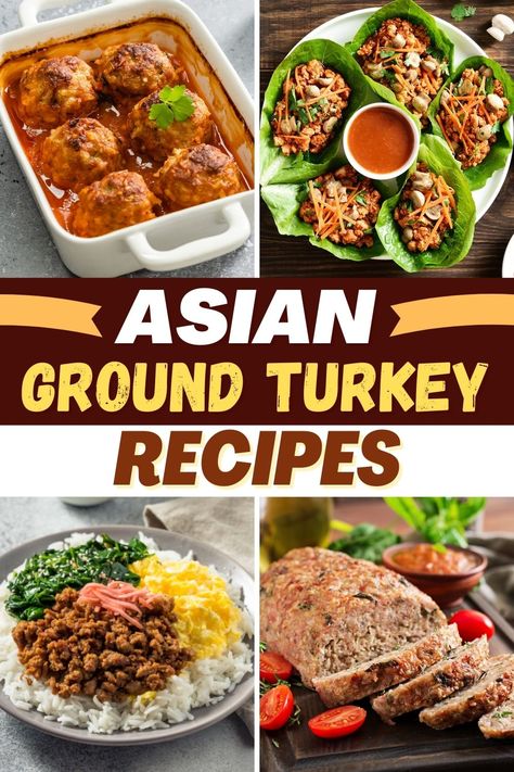 For a healthy dinner the whole family will devour, try these Asian ground turkey recipes. Enjoy rice bowls, stir-fry, lettuce wraps, and more delicious meals! Ground Turkey Chinese Recipes, Ground Turkey Recipes Asian, Ground Turkey Asian Recipes, Korean Style Ground Turkey, Asian Ground Turkey Recipes, Turkey Brussel Sprouts, Asian Ground Turkey, Turkey Rice Bowl Recipe, Teriyaki Rice Bowl