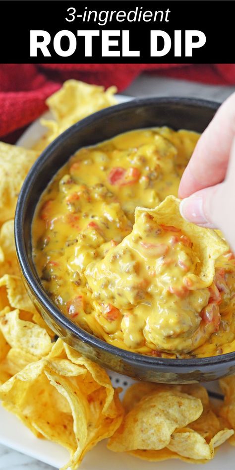 Cheesy Rotel Dip, Dip With Sausage, Rotel Dip With Sausage, Fresh Ingredient Recipes, Amazing Easy Recipes, Top Appetizers, Bacon Wrapped Chicken Bites, Rotel Dip, Sausage Dip