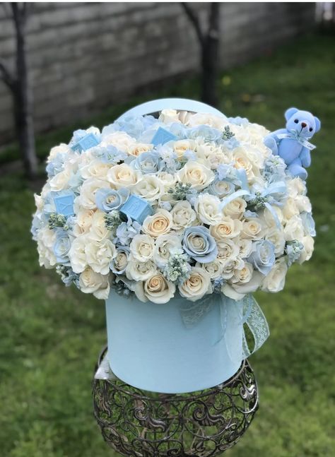 Baby Boy Flowers, Boxed Flowers, Welcome Baby Boy, Baby Boy Pictures, Flowers Images, Blue Pin, Welcome Baby, Newborn Photos, Pin Collection