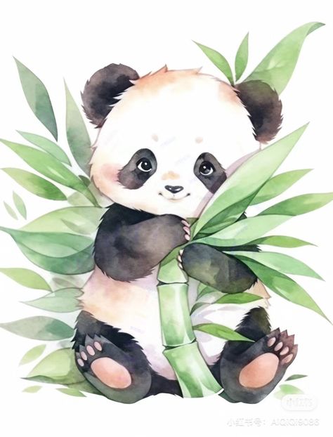 Panda Bear Painting, Panda Painting Acrylic, Cute Panda Art, Panda Watercolor, Squirrel Coloring Page, Watercolor Painting Easy, Koala Drawing, Cute Panda Drawing, Panda Painting