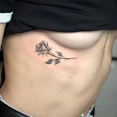 Tattoo Under Breast, Carnation Flower Tattoo, A Rose Tattoo, Rose Shoulder Tattoo, Flower Tattoo Meanings, Small Rose Tattoo, Shoulder Tattoos For Women, Sternum Tattoo, Cute Tattoos For Women