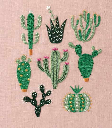 Haft Vintage, Yumiko Higuchi, Projek Menjahit, Cactus Embroidery, Diy Broderie, Pola Sulam, Embroidery Patterns Vintage, Paper Embroidery, Embroidery Flowers Pattern