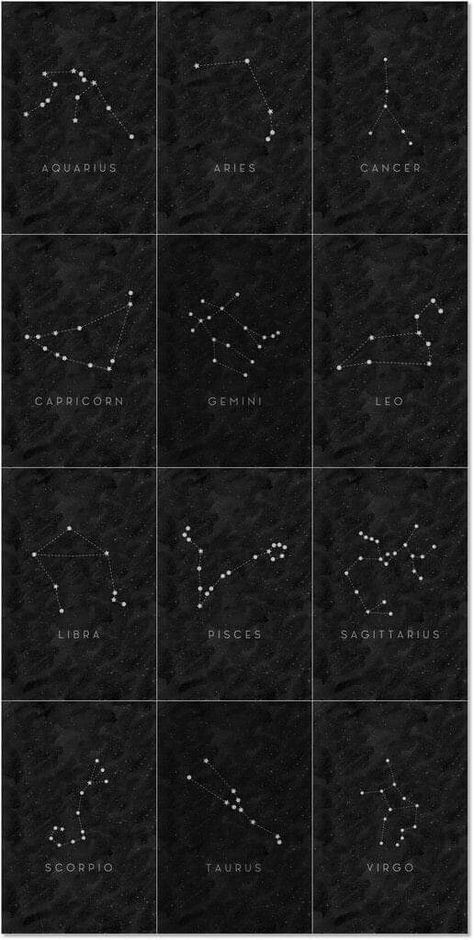 Zodiac Constellation Art, Virgo Constellation Tattoo, Pisces Sagittarius, Aries Aquarius, Libra Pisces, Capricorn Constellation, Gemini Leo, Virgo Constellation, Capricorn Tattoo